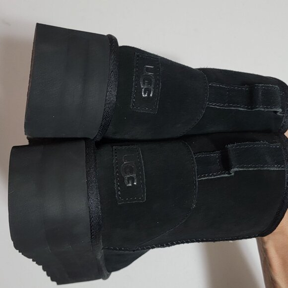 NEW UGG Classic Mini Platform Boots Womens 9 Suede Cozy Fur Whimsygoth Winter - Picture 6 of 10